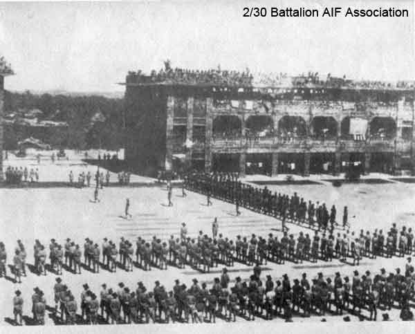 Battalion Parade
Battalion Parade at Selarang Barracks on Australia Day, 1943.

