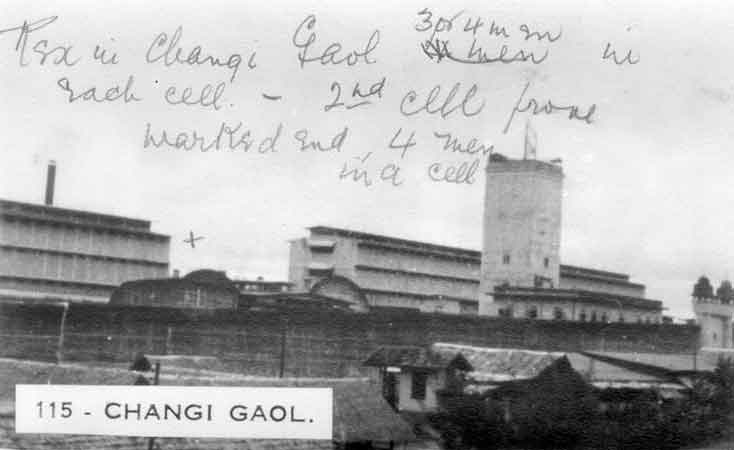 115 - Changi Gaol
"Rex in Changi Gaol. 3 or 4 men in each cell. 2nd cell from marked end. 4 men in a cell."
