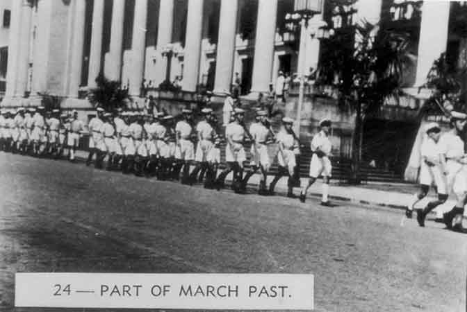 024 - Part of march past
March past outside the Singapore Municipal Buildings during the Japanese surrender ceremony. 
