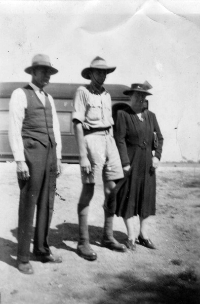 Holsworthy Army Camp, 1945
Heck Campbell and his parents at Holsworthy Army camp, in 1945, after his return from Changi.

Left to right:
1) Mr. CAMPBELL
2) NX50128 - CAMPBELL, Robert Gordon (Heck), Pte. - A Company, 8 Platoon
3) Mrs. CAMPBELL
Keywords: 080527a