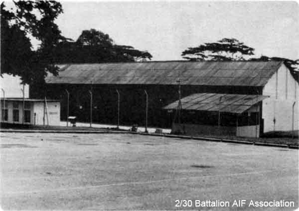 1979 Tour, Day 10
Selarang Barracks 20/1/1979 - "Changi Theatre" of 1942/1944 days, now reverted to normal use of Motor Transport Depot.

Included in the report of the 2/30 Bn Group Tour to Malaysia and Singapore. See details in [url=http://www.230battalion.org.au/Makan/Issues/Makan248.htm#Day10]Makan 248, Day 10, 20/1/1979.[/url]
Keywords: Makan248
