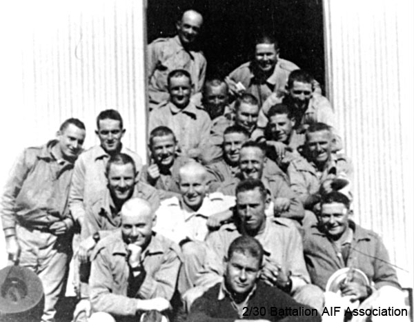 A Company, 8 Platoon
On the steps of their barracks at Bathurst Camp
