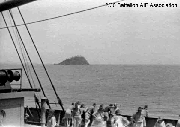 Sunda Straits
On board Johan Van Oldenbarnevelt (HMT FF) in the Sunda Straits. The troopship was on it's way to Singapore with members of the 2/30th. She had left Sydney on 29/7/1941 and arrived in Singapore on 15/8/1941
Keywords: Johan