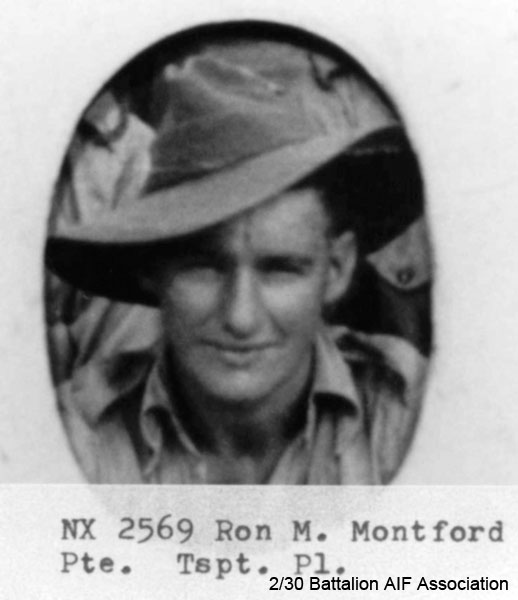 NX2569 - MONTFORD, Ronald Milton, Pte. - HQ Coy. Transport Platoon

