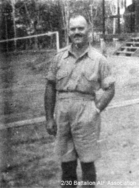 NX70427 - JOHNSTON, Noel McGuffie (Charlie Chan), Lt. Col. - BHQ, 2 I/c Bn.
Noel Johnston outside his HQ at batu Pahat in October, 1941.
