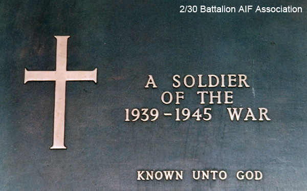 Unknown Soldier, Labuan War Cemetery
A Soldier of the 1939-1945 War

Known unto God
